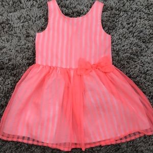 Cat and Jack girls dress Coral and white stripe